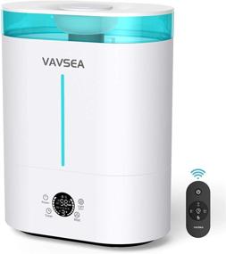 img 4 attached to 🏠 VAVSEA Top Fill Bedroom Humidifier, Cool Mist Ultrasonic with Essential Oils & Auto Shut Off, 4L Tank for 24 Hours, 3 Mist Modes, LED Touch Display, Home Humidifier (White)
