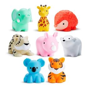 img 4 attached to 🦁 Munchkin Wild Animal Bath Toy Squirts: 8-Pack of Fun Bathtime Play