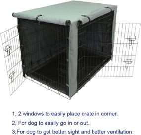 img 3 attached to 🐶 Durable Waterproof Dog Crate Cover - TOPEIUS Cage Cover for 48inch Double Door Wire Crate with Mesh Window