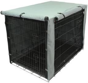 img 4 attached to 🐶 Durable Waterproof Dog Crate Cover - TOPEIUS Cage Cover for 48inch Double Door Wire Crate with Mesh Window