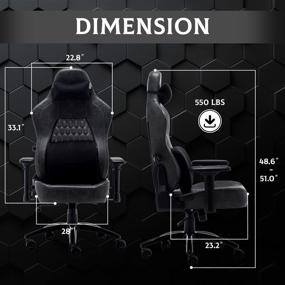 img 3 attached to 🪑 Dvenger Ergonomic Leather Reclining High Back Swivel Chair with Lumbar Support and Headrest - Comfortable Video Game Chair for Adults, Teens - Black