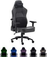 🪑 dvenger ergonomic leather reclining high back swivel chair with lumbar support and headrest - comfortable video game chair for adults, teens - black logo