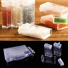 img 1 attached to Clear Plastic Diamond Painting Accessory Storage Box - RZJZGZ 64 Grid Diamond Embroidery Box for DIY Crafts and Jewelry Drills