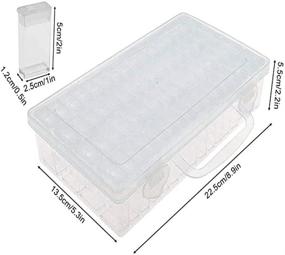 img 3 attached to Clear Plastic Diamond Painting Accessory Storage Box - RZJZGZ 64 Grid Diamond Embroidery Box for DIY Crafts and Jewelry Drills