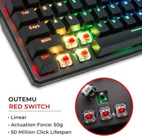 img 3 attached to 💻 Tecware Phantom 87 Key Mechanical Keyboard with RGB LED and Outemu RED Switch: Enhance Your Typing Experience!