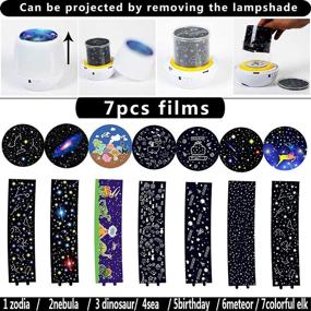 img 1 attached to 🌟 Remote Control Kids Night Light Projector with LED Timer and USB Cable - 360 Degree Rotation Star Light Lamp for Bedroom - Best Gift for Kids - Includes 7 Set of Films