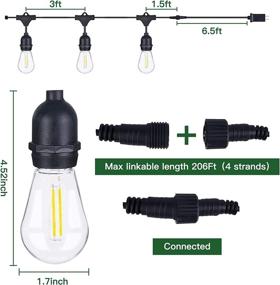 img 2 attached to Enhance Your Outdoor Space with 52Ft Dimmable LED String Lights – Waterproof & Remote Controlled!