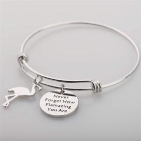 img 3 attached to TGBJE Flamazing Flamingo Jewelry: An 🔥 Expandable Bangle Bracelet for Unforgettable BFF Gifts