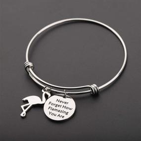 img 2 attached to TGBJE Flamazing Flamingo Jewelry: An 🔥 Expandable Bangle Bracelet for Unforgettable BFF Gifts
