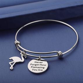 img 1 attached to TGBJE Flamazing Flamingo Jewelry: An 🔥 Expandable Bangle Bracelet for Unforgettable BFF Gifts