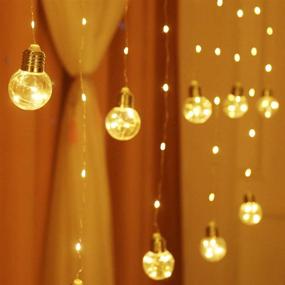 img 2 attached to Edison Style Bulb Hanging Twinkle LED Curtain Lights - 8 Modes, USB Remote & Timer - Ideal for Christmas, Wedding, Proposal, Party - Indoor & Outdoor Wall Decor (Warm White)