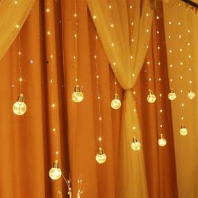 img 3 attached to Edison Style Bulb Hanging Twinkle LED Curtain Lights - 8 Modes, USB Remote & Timer - Ideal for Christmas, Wedding, Proposal, Party - Indoor & Outdoor Wall Decor (Warm White)