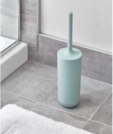 idesign cade bowl brush and holder set - bathroom toilet cleaning kit, matte soft aqua, 2 piece logo
