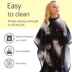 img 1 attached to Iusmnur Professional Barber Cape for Kids - Adjustable Snap Closure Hair Cutting Cape - Perfect for Salon and Home Use - 51 x 36 inches (Starry Sky)