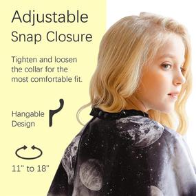 img 3 attached to Iusmnur Professional Barber Cape for Kids - Adjustable Snap Closure Hair Cutting Cape - Perfect for Salon and Home Use - 51 x 36 inches (Starry Sky)