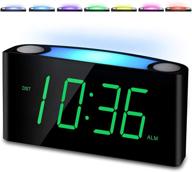 🕰️ versatile alarm clock: large led display, night light, usb phone charger, dimmer, snooze | battery backup | plug-in bedroom clock for heavy sleepers, easy to set for kids, seniors, teens, boys logo