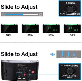 img 1 attached to Универсальный будильник: большой светодиодный дисплей, ночник, USB зарядное устройство для телефона, регулятор яркости, функция сна | резервное питание от батареек | настольные часы для спящих людей, легко настраиваемые для детей, пожилых людей, подростков, мальчиков.