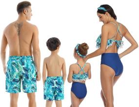 img 2 attached to Family Matching Swimsuits Pockets Bathing Boys' Clothing for Swim