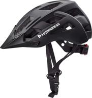 🚴 black automoness led bike helmet with rear lights, detachable visor - perfect for men and women's road cycling and mountain biking logo