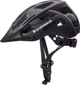 img 4 attached to 🚴 Black Automoness LED Bike Helmet with Rear Lights, Detachable Visor - Perfect for Men and Women's Road Cycling and Mountain Biking