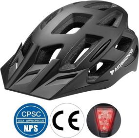 img 3 attached to 🚴 Black Automoness LED Bike Helmet with Rear Lights, Detachable Visor - Perfect for Men and Women's Road Cycling and Mountain Biking