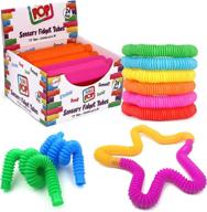 🧩 playkidz pop tubes sensory toys: fun and educational fine motor skills toddler toys for kids and adults, 7.5" diameter, stretches up to 26 логотип