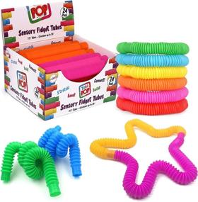 img 4 attached to 🧩 Playkidz Pop Tubes Sensory Toys: Fun and Educational Fine Motor Skills Toddler Toys for Kids and Adults, 7.5" Diameter, Stretches Up to 26