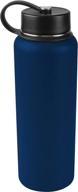 🚰 tahoe trails 40 oz double wall vacuum insulated stainless steel water bottle in dark denim: superior temperature control and style logo