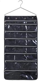 img 4 attached to 👜 Black Oxford Hanging Jewelry Organizer with Zipper Hanger - Misslo 44 Pockets