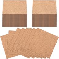 🔲 versatile diy coaster cork backing sheets - 100 pieces, 4 x 4 inch square - ideal for sticky crafts & mini wall tiles logo