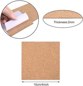 img 3 attached to 🔲 Versatile DIY Coaster Cork Backing Sheets - 100 Pieces, 4 x 4 Inch Square - Ideal for Sticky Crafts & Mini Wall Tiles