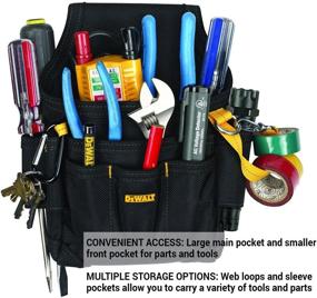 img 3 attached to 🧰 DEWALT DG5103 Small Durable Maintenance and Electrician's Pouch: Organize Tools, Flashlight, Keys in Black Leathercraft Pouch
