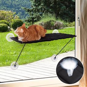 img 4 attached to Enkrio Cat Window Hammocks: Premium Metal Frame Perch with Powerful 🐱 Suction Cups - Perfect Window Bed Seat Shelf for Large Indoor Cats