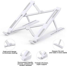 img 3 attached to DoFold Laptop Stand: Adjustable Notebook Riser | Portable & Foldable | 📱 12-Level Angle & Height Adjustable | Suitable for All Laptops and Tablets | White