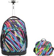 🎒 tilami rolling backpack laptop 18 inch: convenient & stylish with bonus lunch bag logo