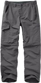 img 4 attached to Quick-Dry Stretch Bottoms for Boys: Ideal Camping & Outdoor Adventures in Army Style