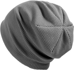 img 3 attached to 🧢 Stylish Lvaiz Women's Knitted Beanie: Slouchy Waffle Skullcap for Men – Stretchy Thin Acrylic Hat