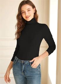 img 2 attached to 👚 Zoviee Women's Turtleneck Tops - Long Sleeve, Slim Fit, Lightweight Base Layer Shirts