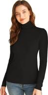 👚 zoviee women's turtleneck tops - long sleeve, slim fit, lightweight base layer shirts logo