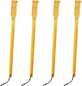 img 4 attached to 🎋 RENOOK Bamboo Wood Back Scratcher Massager, 17" Long Self-Massager for Instant Itch Relief - Practical and Novel 4-Pack Gift for Friends and Family
