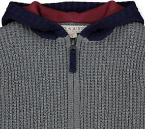 img 3 attached to 👕 Boys' Textured Zip-Up Long Sleeve Sweater by Hope & Henry