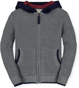img 4 attached to 👕 Boys' Textured Zip-Up Long Sleeve Sweater by Hope & Henry