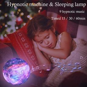 img 3 attached to 🌙 Bluetooth Sleep Sound Machine with Starry Moon Lamp, White Noise, Lullaby, Remote Control, Timer, Dimmable Nightlight – Ideal Gift for Kids and Adults