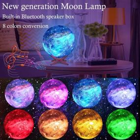 img 2 attached to 🌙 Bluetooth Sleep Sound Machine with Starry Moon Lamp, White Noise, Lullaby, Remote Control, Timer, Dimmable Nightlight – Ideal Gift for Kids and Adults