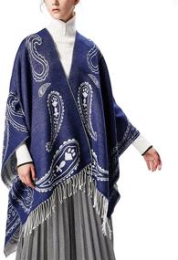 img 3 attached to Womens Retro Shawl Poncho Cardigan