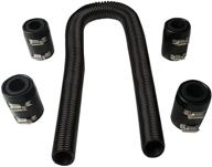 🔧 universal 48" black stainless steel radiator flex hose kit with caps: efficient coolant flow & durability logo
