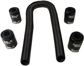 img 4 attached to 🔧 Universal 48" Black Stainless Steel Radiator Flex Hose Kit with Caps: Efficient Coolant Flow & Durability