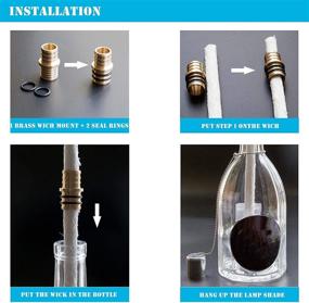 img 1 attached to 🍷 Copper Wine Bottle Torch Kit 3 Pack: Long Life Wicks, Brass Wick Mount & Copper Lamp Cover