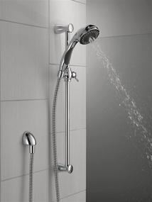 img 2 attached to 🚿 Chrome 57014 Delta Faucet 3-Spray Touch-Clean Wall-Mount Slide Bar Hand Held Shower with Hose