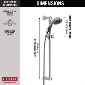 img 1 attached to 🚿 Chrome 57014 Delta Faucet 3-Spray Touch-Clean Wall-Mount Slide Bar Hand Held Shower with Hose